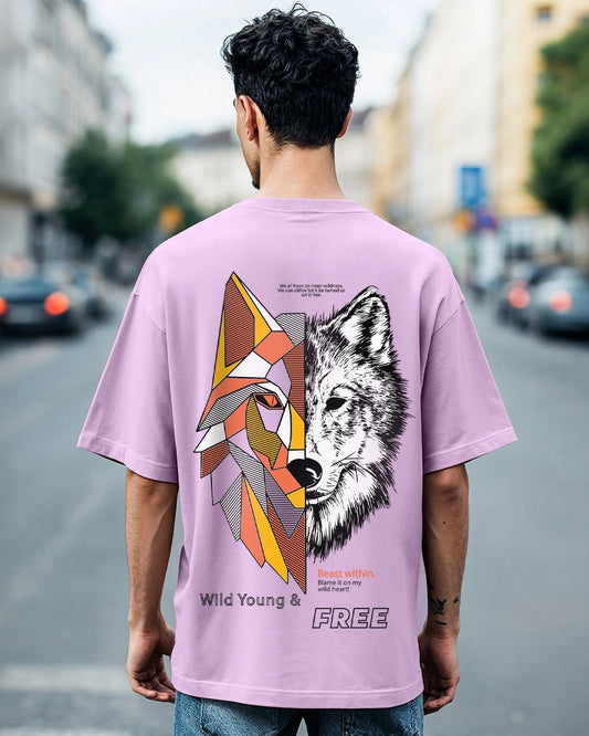 BattleOne Urban Graphic Oversized T-Shirt - Lavender